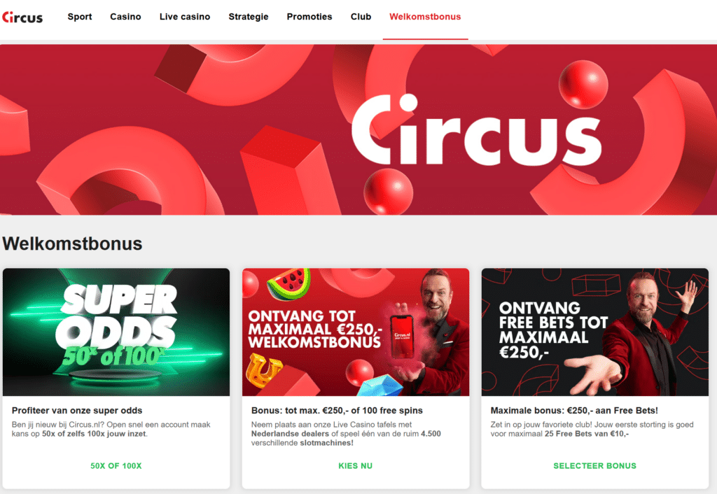 Circus Casino VIP programma bij nieuwe online casino