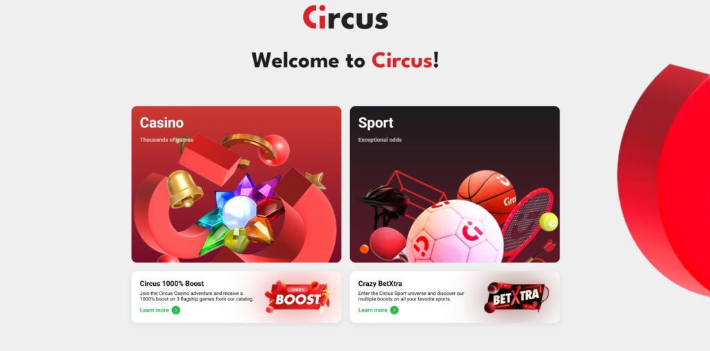 Circus Casino - 5 euro casino startpagina met welkomstbonus