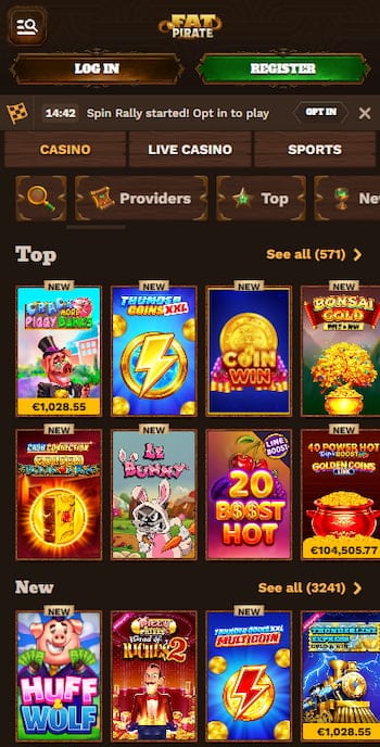Fat Pirate games library mobile