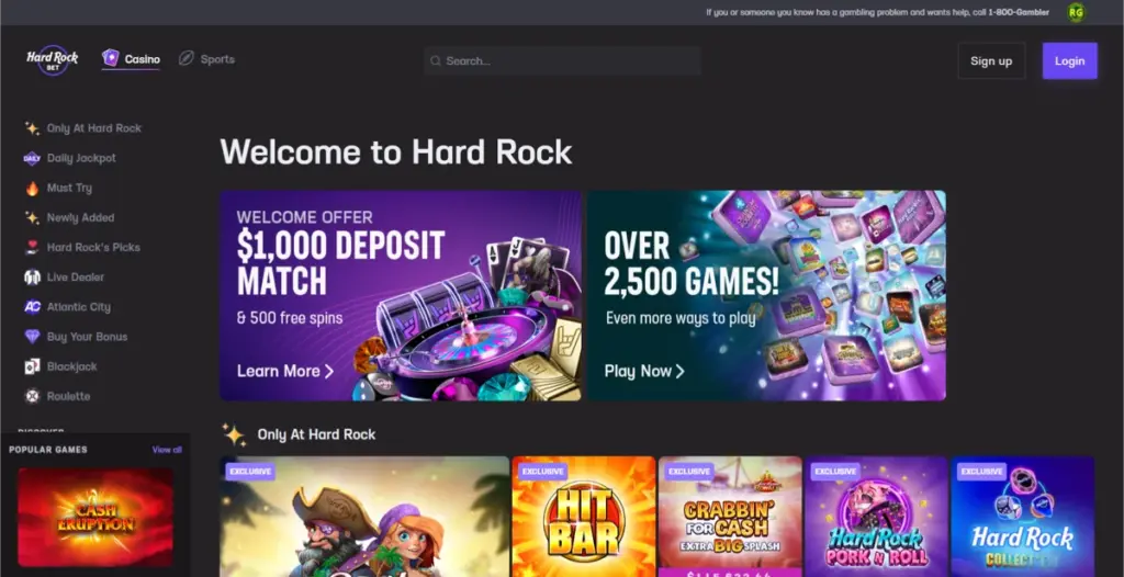 Hard Rock Casino - 5 euro casino Homepage met welkomstbonus
