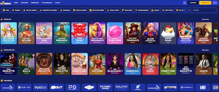 Koning casino spelaanbod overzicht