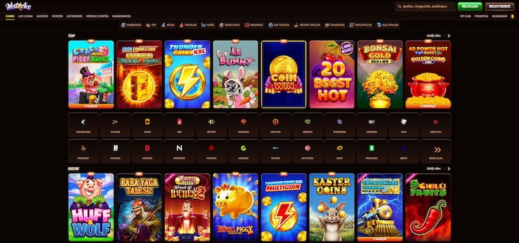 Spelaanbod van Westace online casino
