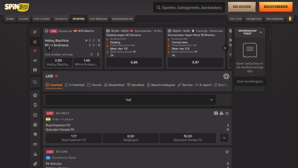 spinboss sportsbook page