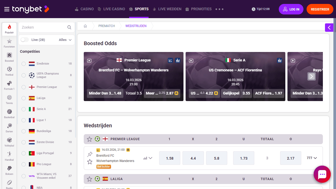 TonyBet – beste vergunde sportwedden site Nederland sportsbook