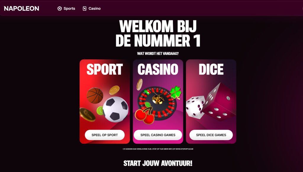 Napoleon Sports Belgische bookmaker met live-visualisaties