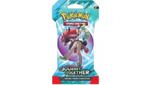 Een Pokémon Trading Card Game booster pack van de Scarlet & Violet Journey Together serie.