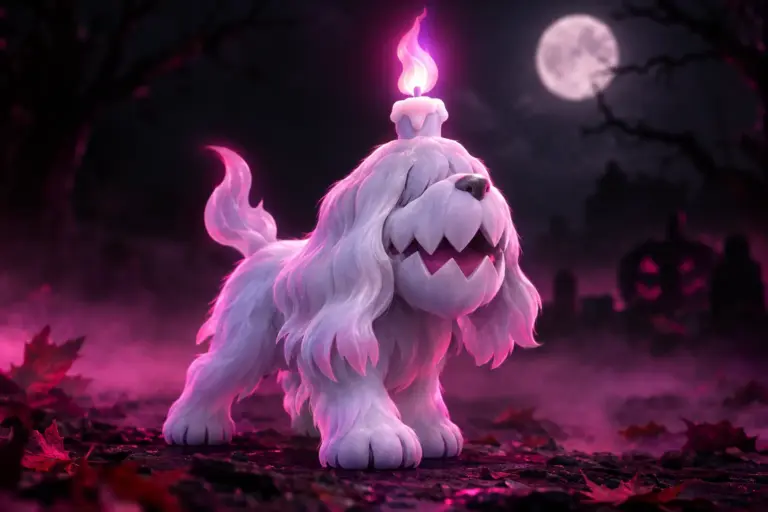 Shiny Greavard in een sfeervolle Halloween-setting voor Pokémon GO